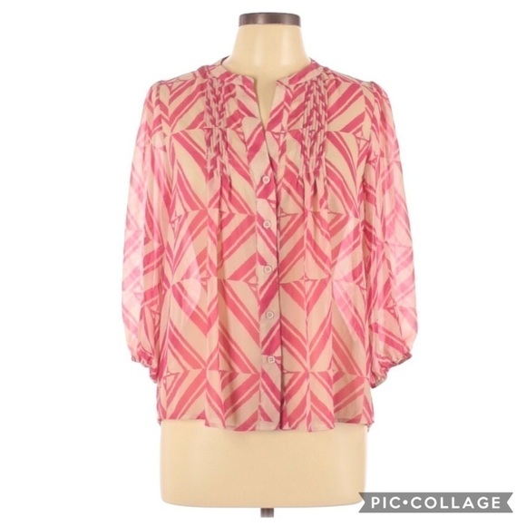 Collective Concepts Geometric Button Up Blouse - Picture 1 of 2